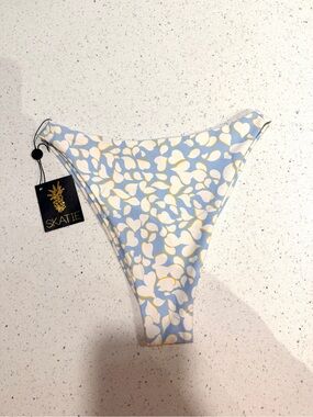 NWT Skatie Kelly Bikini Bottoms - Nantucket Light Blue & White - S